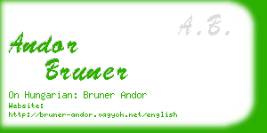 andor bruner business card